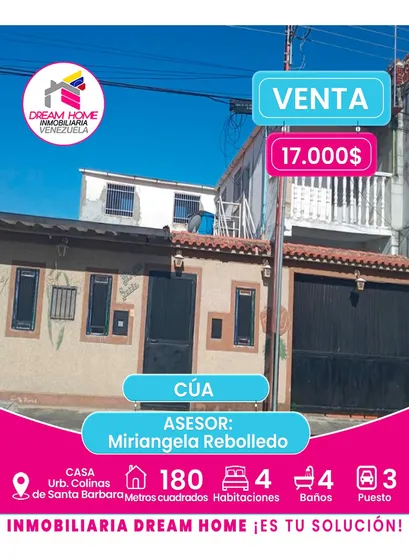 Casa En Venta  Urb. Colinas De Santa Barbara  Cúa 