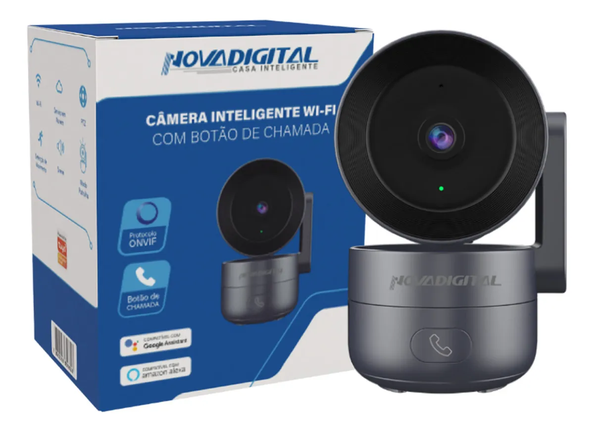 Câmera de Segurança Wi-Fi Inteligente Novadigital CS-Call Botão de Chamada