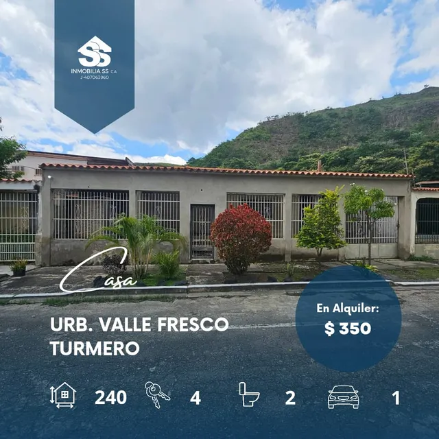 Casa En Alquiler - Turmero - Urb. Valle Fresco 