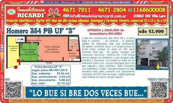 Lo Bue Si Bre Dos Veces Bue. 1 Amb Ph En Pb Patio Cubierto