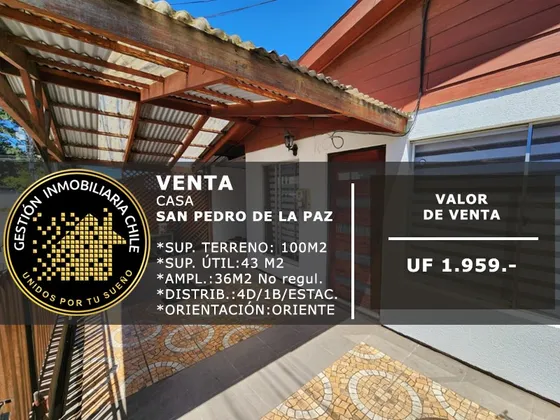 Se Vende Casa 4d/1b/ Estac.,michaihue San Pedro De La Paz
