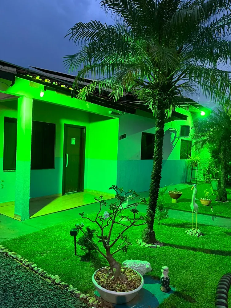 Kit Com 3 Refletor Led Holofote 100w Luz Verde Resistente A Chuva Econômico Fácil De Instalar Carcaça Preta Ip66 Jardim Fachada Quintal - Imagem 4