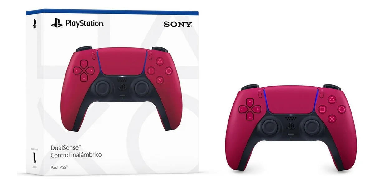 Controle joystick sem fio Sony PlayStation Volcanic Red PS5 cosmic red - Imagem 3