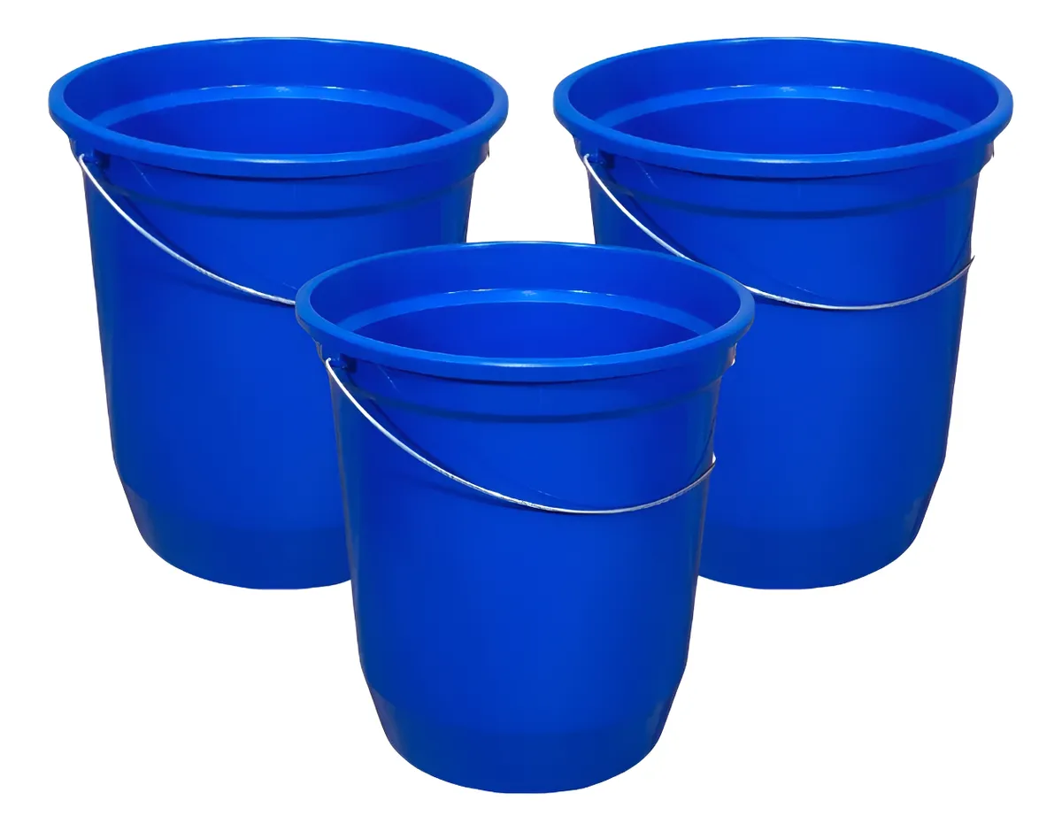 Kit Com 3 Baldes Plástico 13,5l Com Alça De Metal - Imagem 3