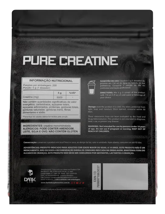 Creatina Monohidratada 1kg 100% Pura - Dark Lab — foto 4