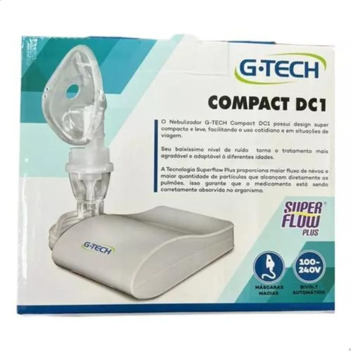 Inalador Nebulizador Gtech Infantil Adulto Silencioso Cor Branco Compact Dc1 - Imagem 3