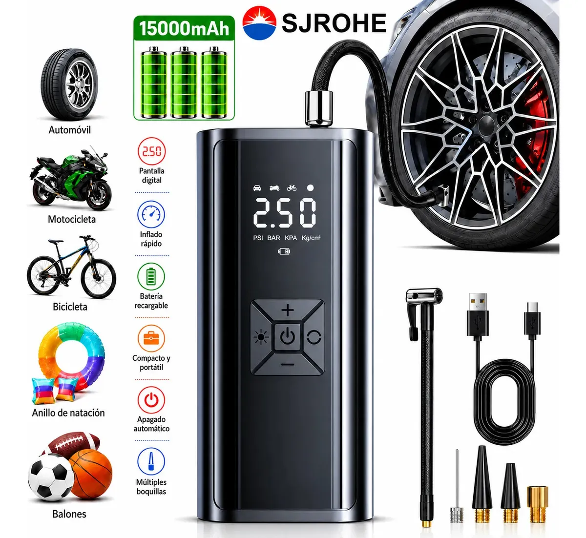 Compresor De Aire Eléctrico Portátil