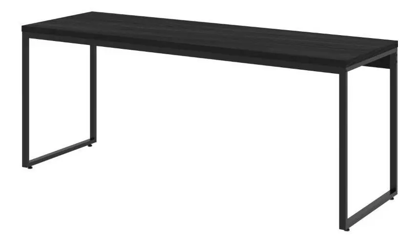 Visão em ângulo da mesa diretor Dynamica totalmente na cor preto ônix