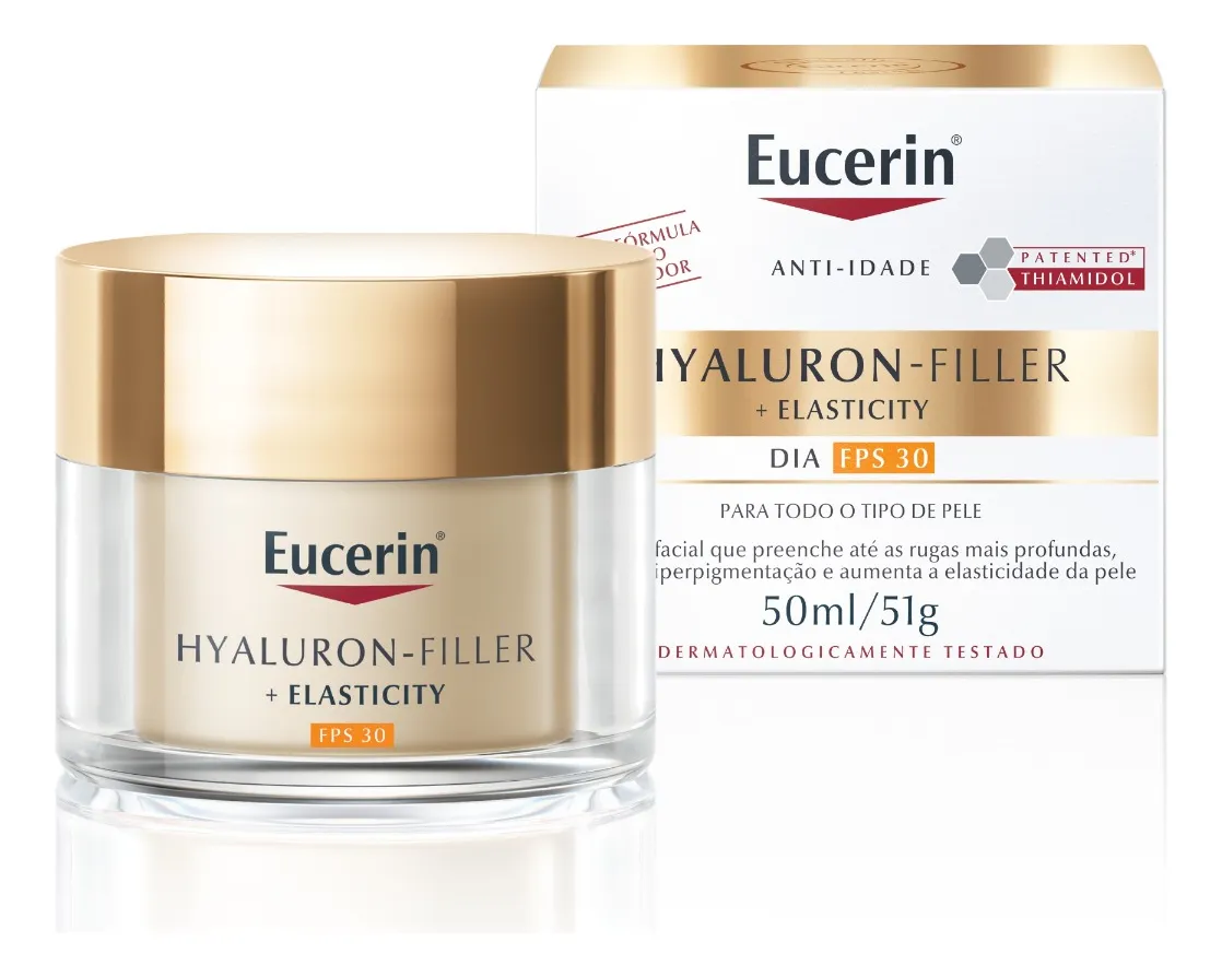 EUCERIN Creme Facial Anti-idade Firmador Dia FPS 30 50ml, Elasticity, Pele Madura, Hyaluron-Filler, Ácido Hialurônico, Antirrugas
