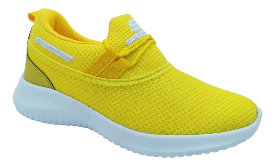 Tenis Mujer Amarillo Fosfo Deportivo Casual Ligero Caminar | Meses sin