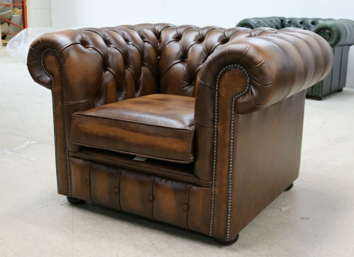 Sillón De Piel Chesterfield Piel Genuina De Primera Mercado Libre