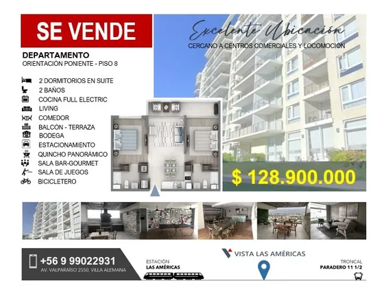 Se Vende Depto Con Excelente Conectividad.