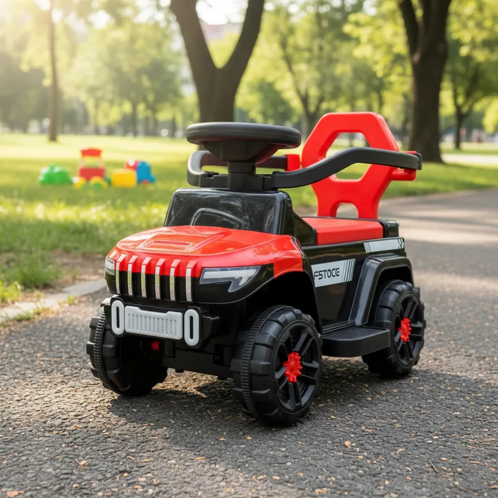 Quadriciclo Infantil Carrinho De Passeio Andador Off Road Com Empurrador Luz Farol e Som - Imagem 2