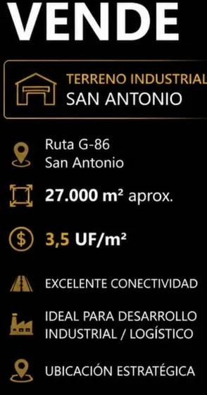 Terreno Industrial San Antonio  Ruta G-86