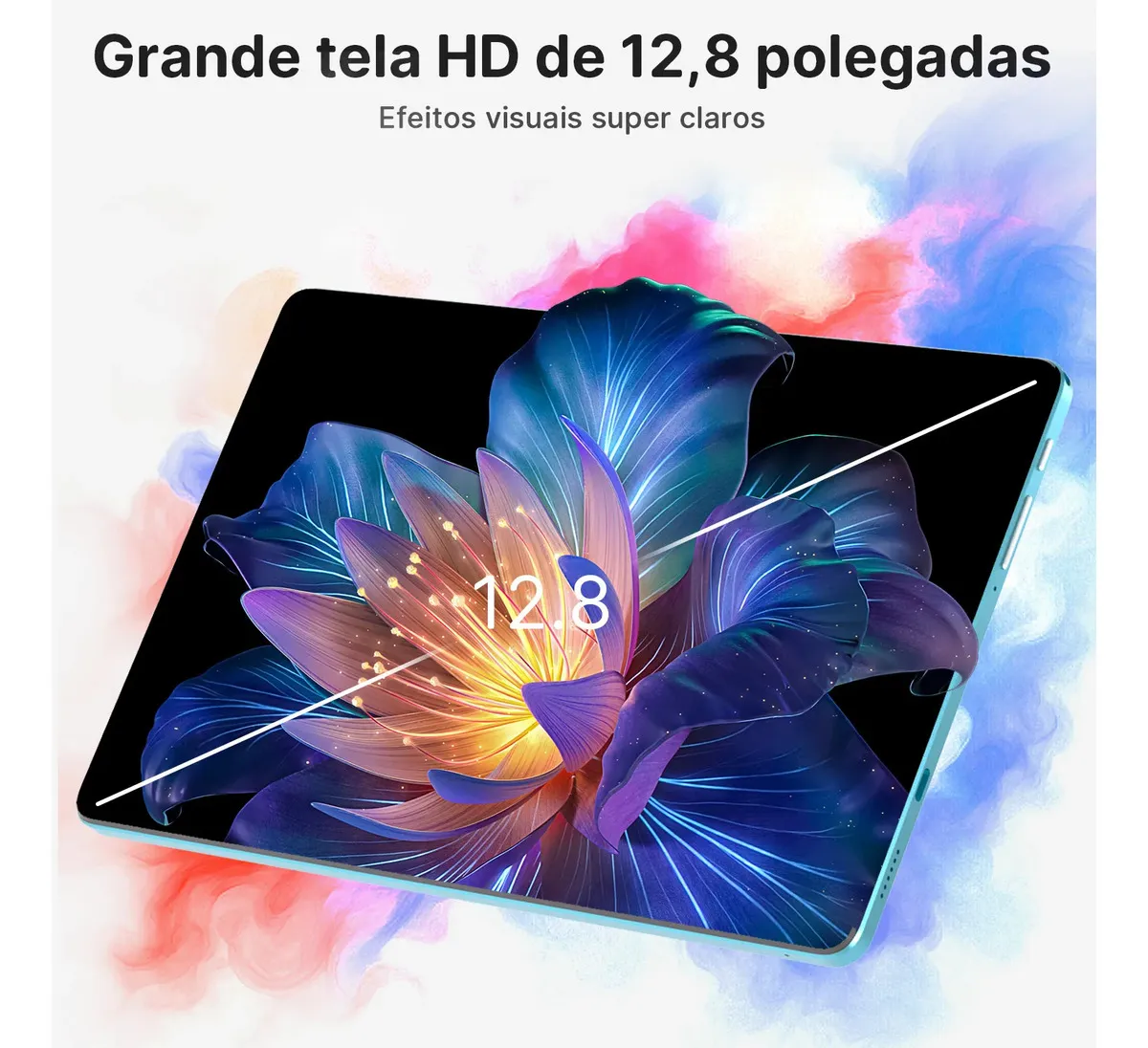 Tablet Android 15 Hancdon Tab Kit Completo Ram 16gb 512gb 12,8'' Hd Tela Apoia Wifi 2,4/4g/5g Dual Sim Bateria 8800mah... Lilás