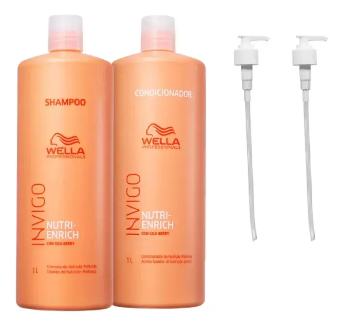 Kit Wella Invigo Nutri Enrich Shampoo 1000ml + Cond 1000ml
