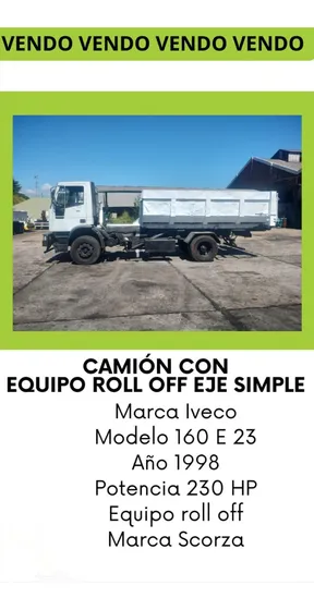 Vendo Camión Eje Simple C/equipo Roll Off Y Caja Roll Off