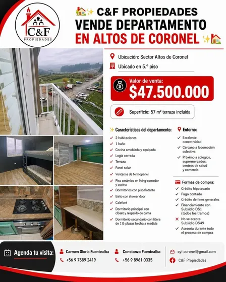 Venta De Departamento En Altos De Coronel