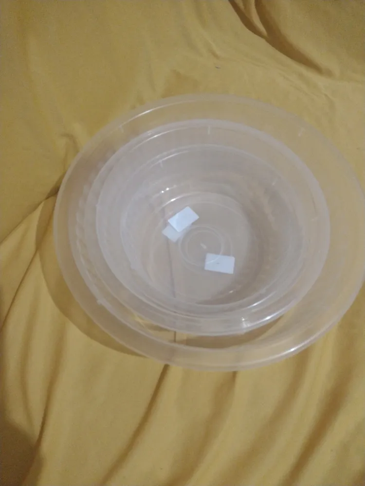 Jogo Bacias Caneladas 3 Peças Vasilhas Plástica Transparente Transparente - Imagem 3