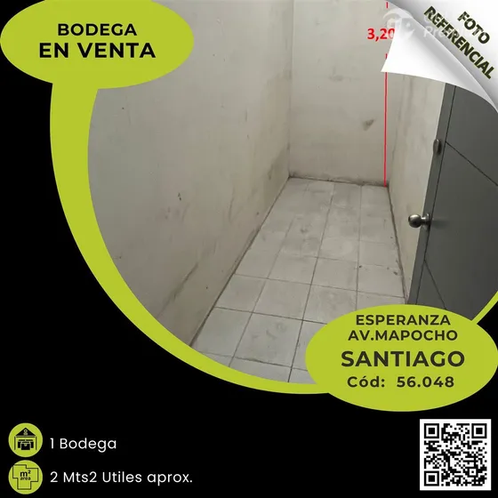 A56048 - Venta 1 Bodega Esperanza / Av.mapocho - Santiago Ce