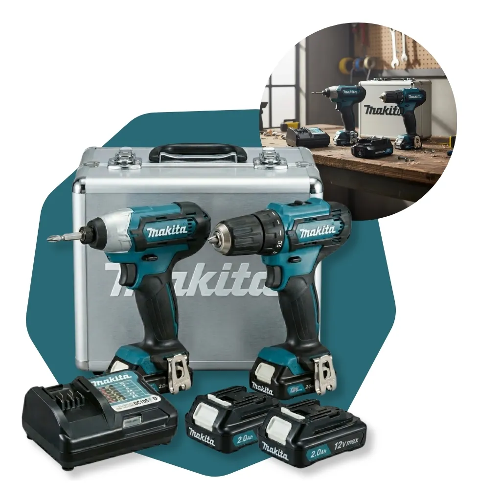 Kit Parafusadeira Furadeira Makita CLX224SAX 12V