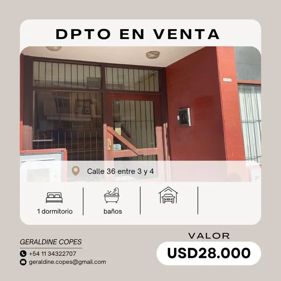 Departamento Santa Teresita Calle 36 Entre 3 Y 4. Zona Centro! 