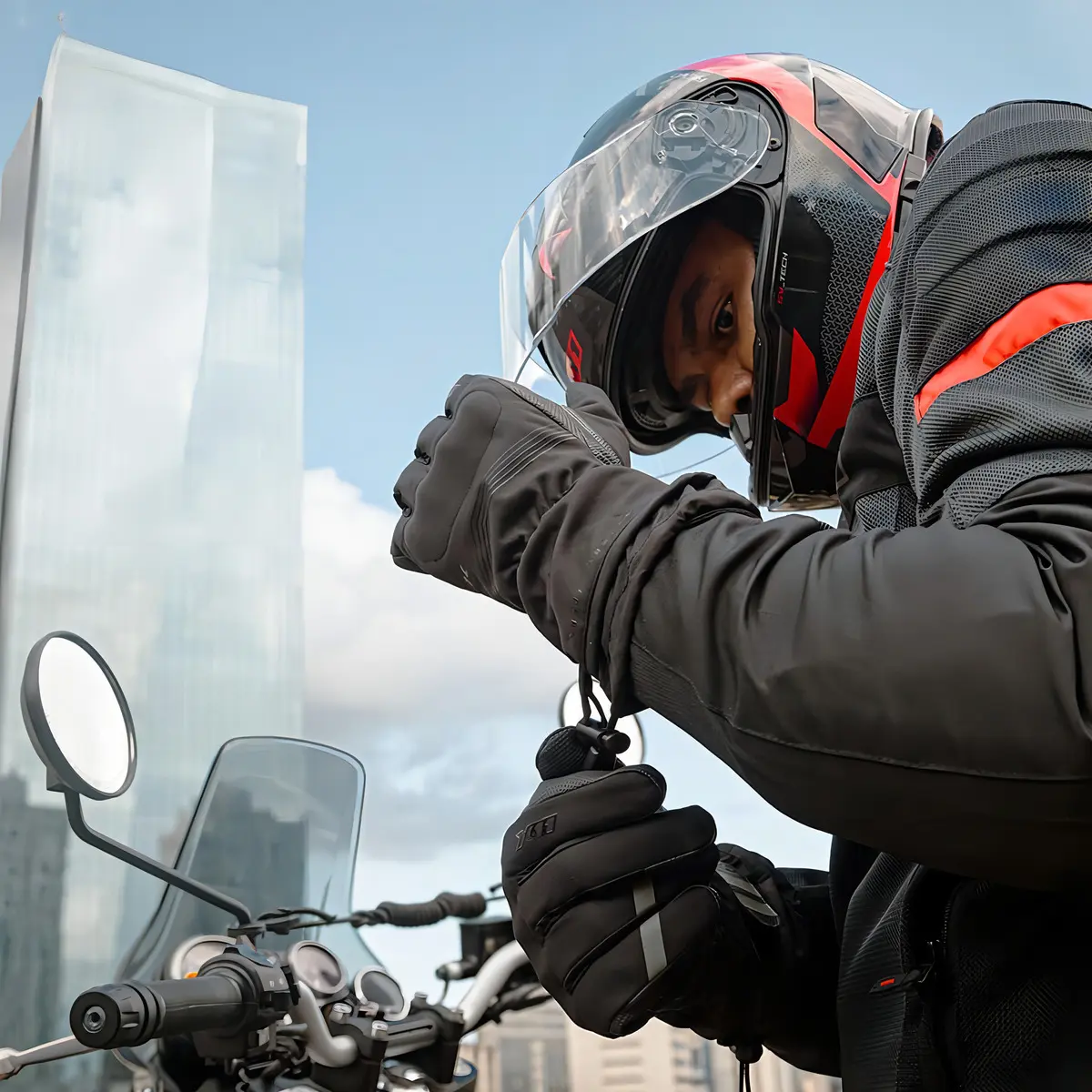 Luva Motoqueiro Impermeável X11 Dry Tech Cano Longo Preto Ta — foto 5