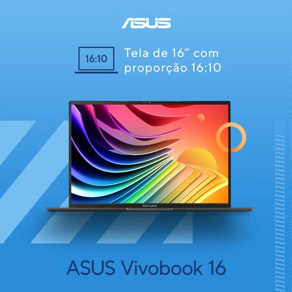 Notebook Asus Vivobook 16 Intel Core I7 1355u 8gb 512ssd Ips Cool Silver Prateado