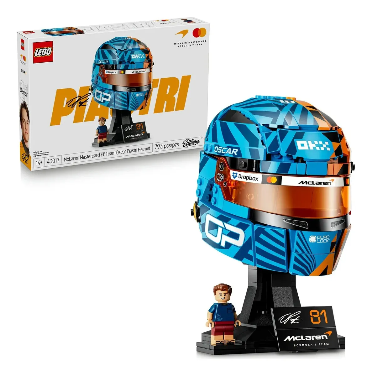 Lego Capacete  Mclaren Mastercard F1 Team Oscar Piastri