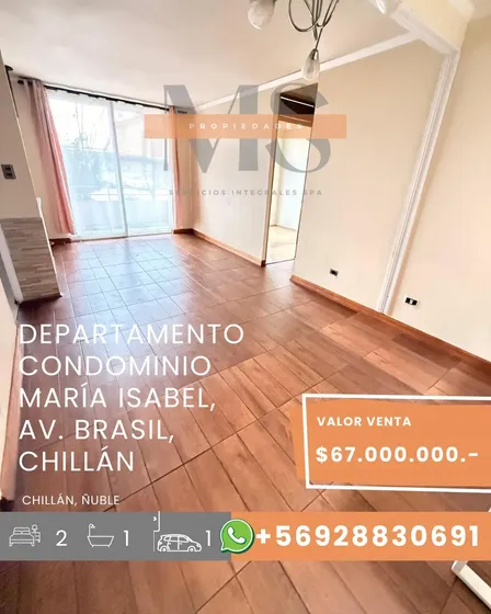 Departamento En Condominio María Isabel Av Brasil, Chillan