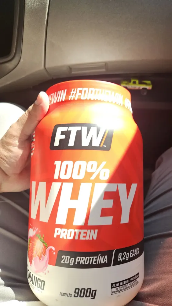 Whey Protein 100% Concentrado Pote 900g Sabor Leite - FTW