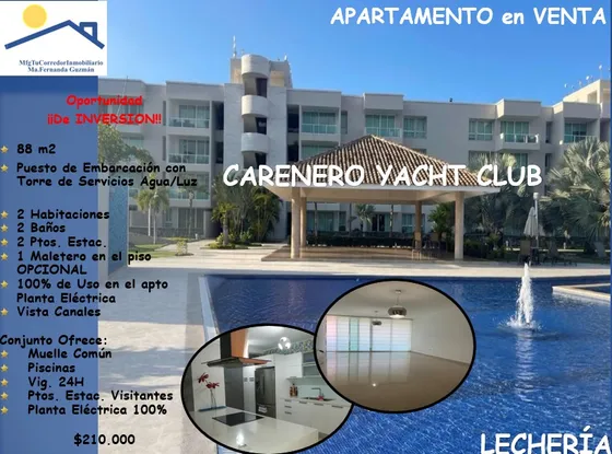 Venta Apartamento Lechería Carenero Yacht Club Muelle Propio