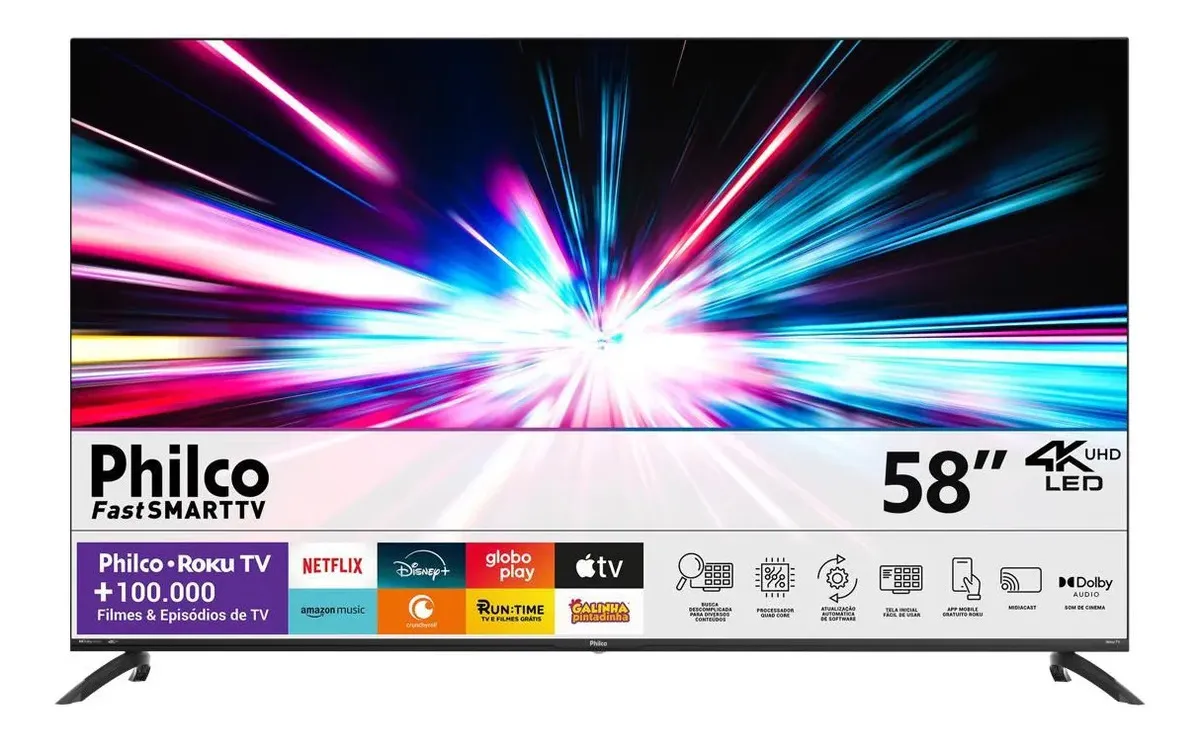 Smart TV Philco 58 polegadas 4K Roku