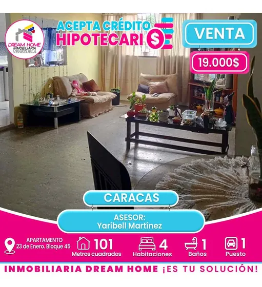 Apartamento En Venta  23 De Enero. Bloque 45 - Caracas.