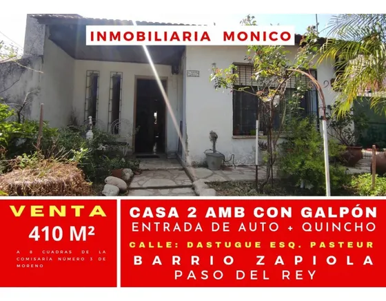 Venta Casa 2 Amb  Con Galpón  En Paso Del Rey Barrio Zapiola