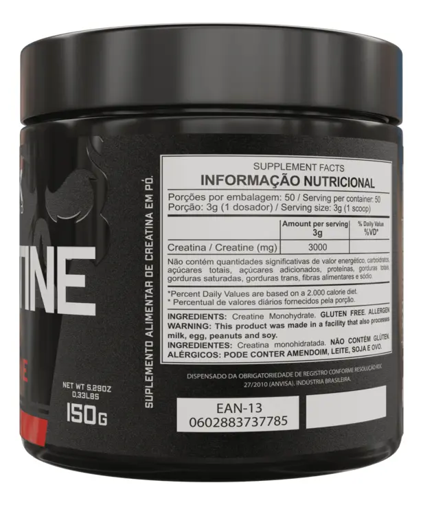 Creatina Monohidratada Em Pote 150g 100% Pura Dark Lab