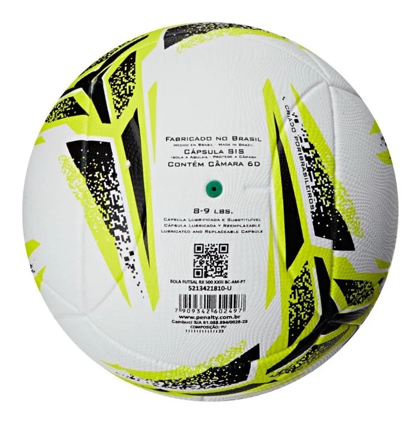 Bola De Futsal Rx 500 Xxiii Cor Branco Amarelo E Preto Penalty - Imagem 2