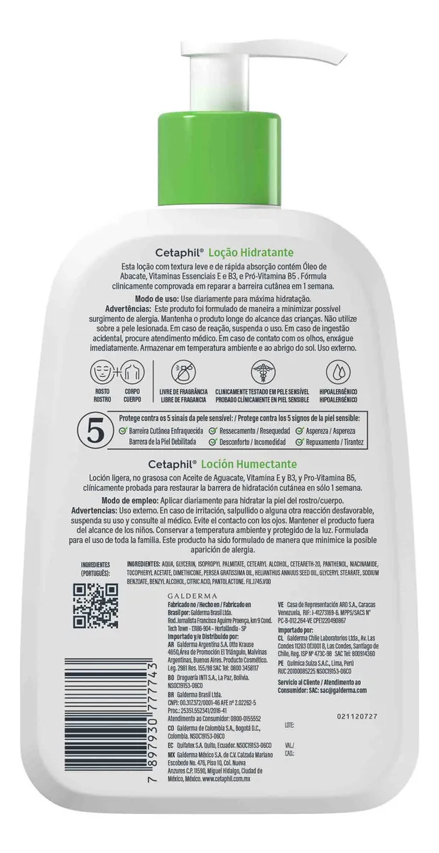 Cetaphil Loção Hidratante Corporal e Facial 473ml | Pele Sensível, Normal a Seca | Hidratação 48h | Niacinamida e Pantenol (Pró-vitamina B5) - Imagem 3