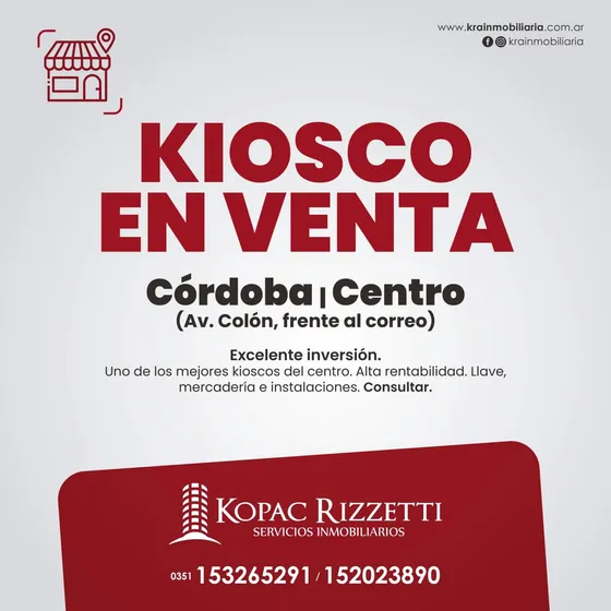 Centro (av Colon, Frente Al Correo) - Venta Kiosco