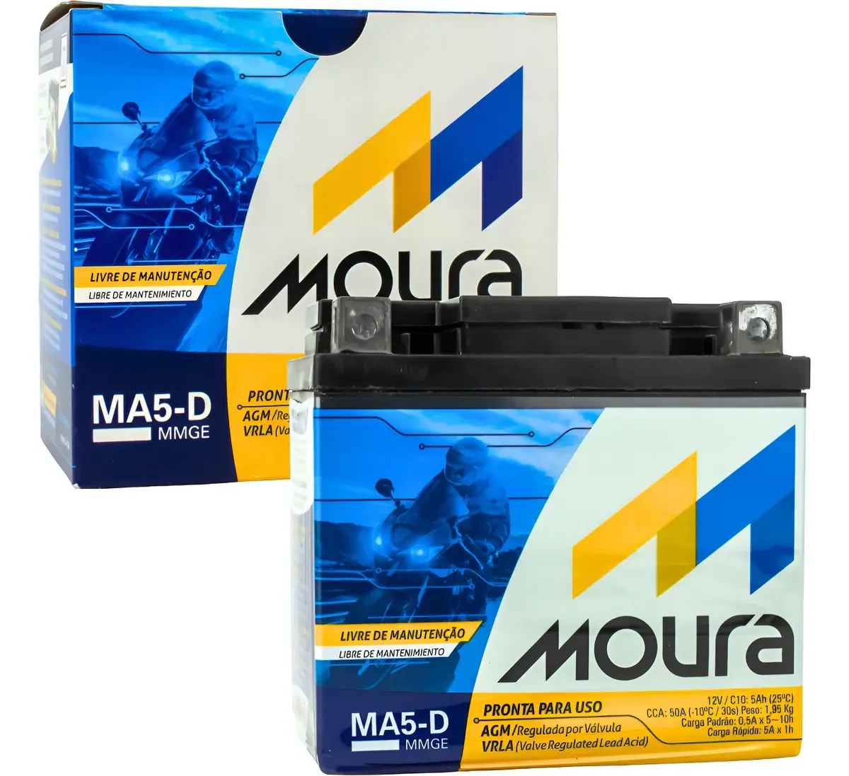 Bateria Moura Ma5-d Para Moto Titan Fan Biz Bros Fazer