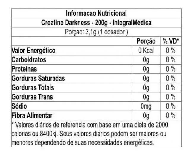 Integralmédica Darkness Creatina Creapure - Pote 200g