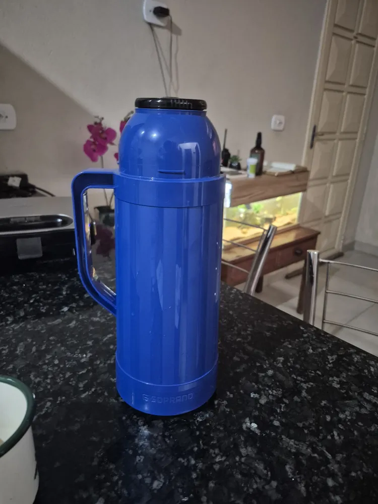 Garrafa Termica Topazio 1 Litro Ampola De Vidro - Soprano Cor Vermelho - Imagem 2