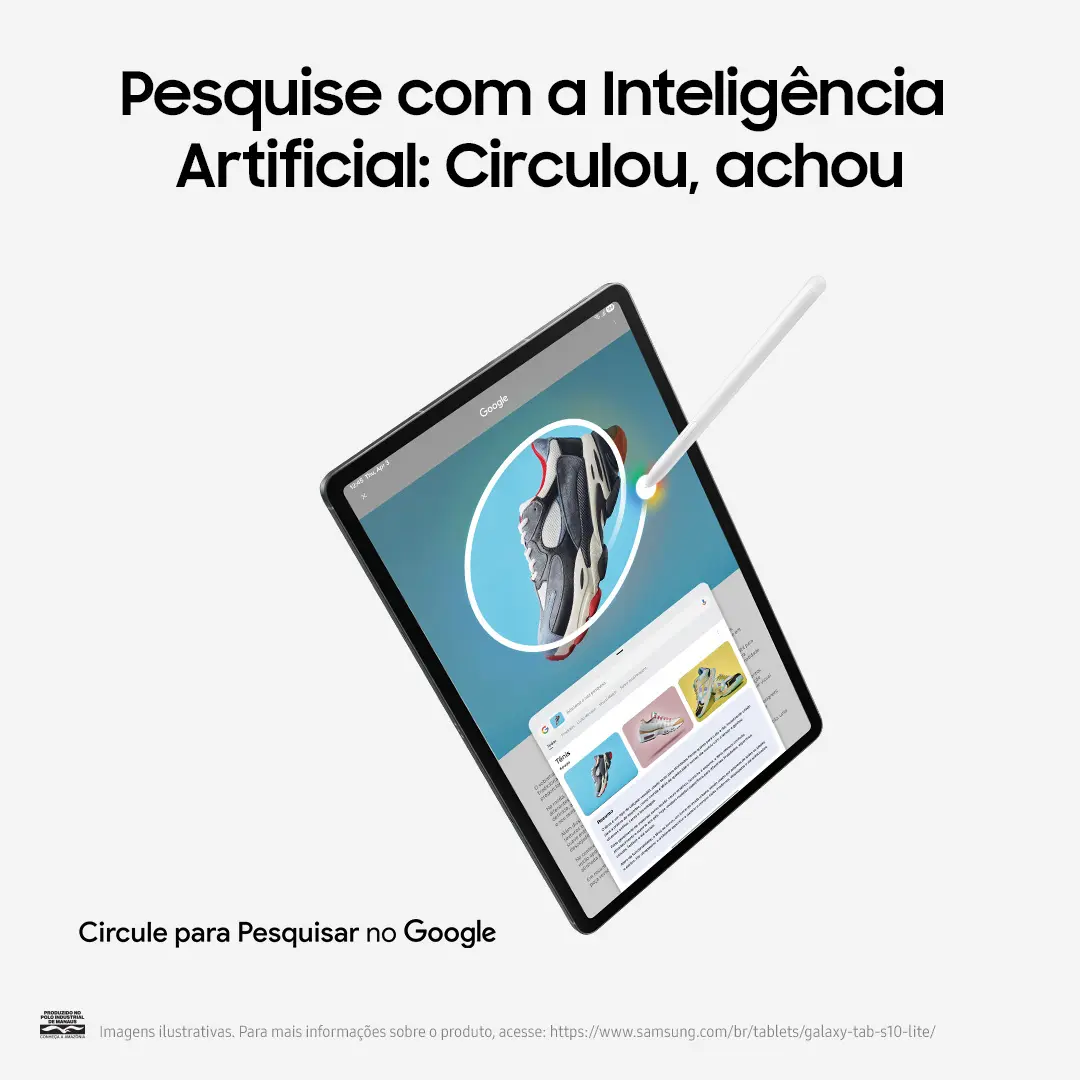 Tablet Samsung Galaxy Tab S10 Lite Wifi, 256gb, 8gb Ram, Tela 10.9 , S Pen E Capa Smartbook Cover Inclusas