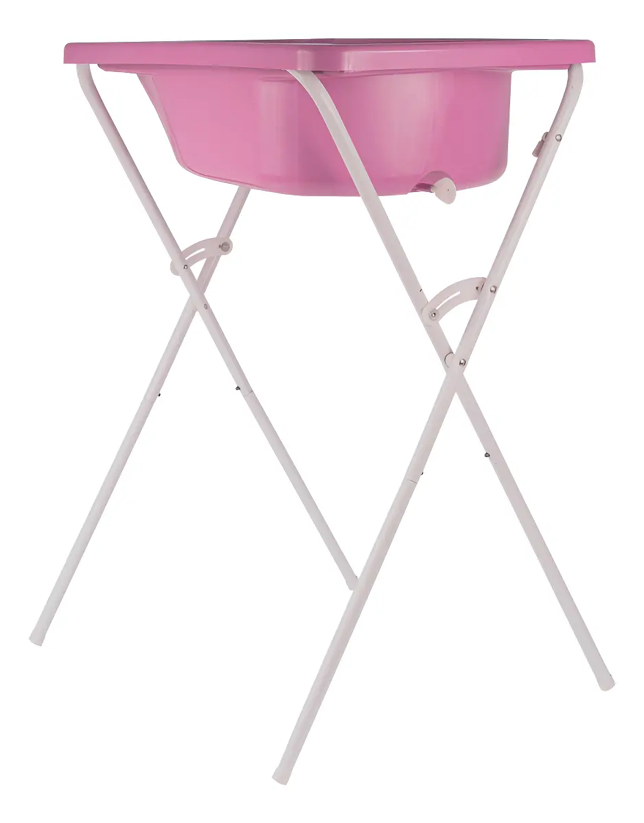 Banheira Para Bebe Com Suporte 34 Litros Rosa Styll Baby