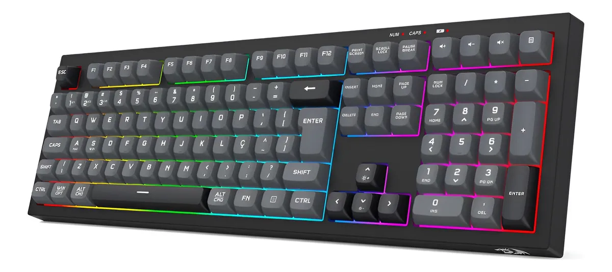 Redragon Crux Pro Rgb Teclado Full Size Membrana Preto Português Brasil