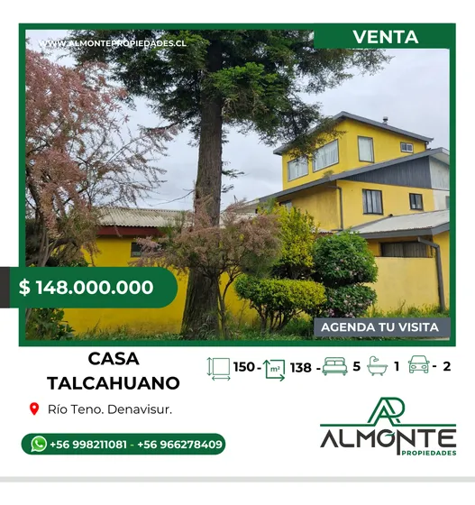 Amplia Casa Sector Denavisur Talcahuano