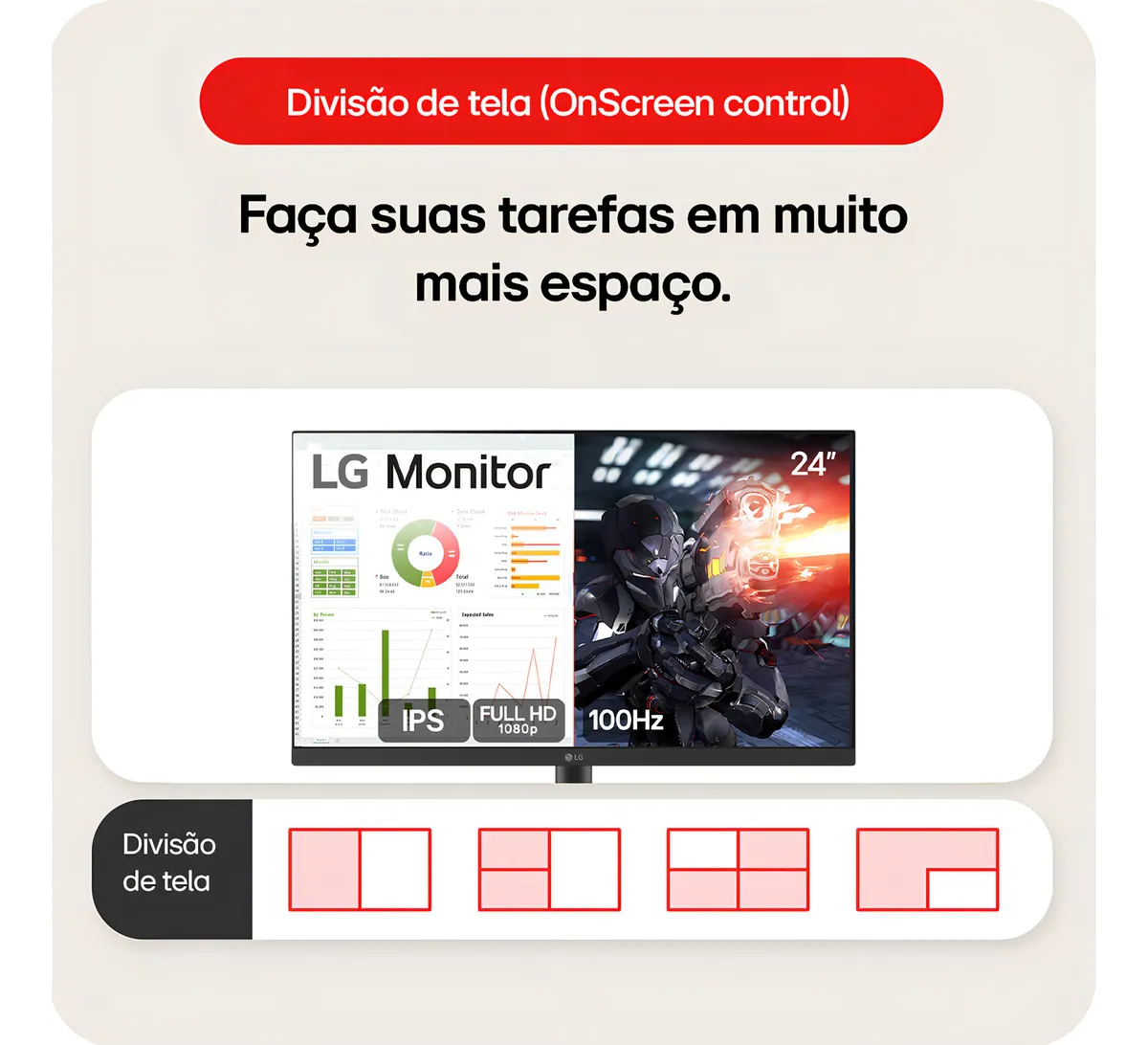 Monitor PC Gamer LG 24” IPS, Full HD, 100Hz, HDMI - 24MS500-B - Imagem 4