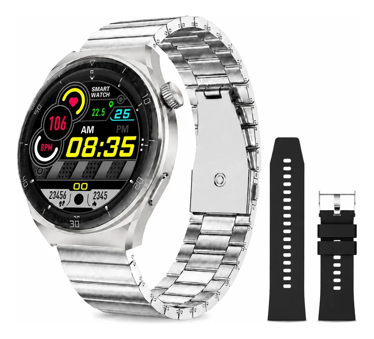 Relógio Smartwatch Aurafit Am05 Tela Amoled Aço Inoxidável