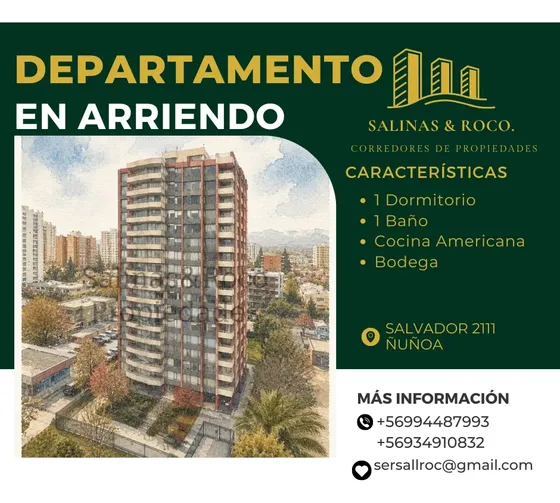 Depto 1d/1b | A Pasos Metro Y Barrio Italia/ Estacionamiento