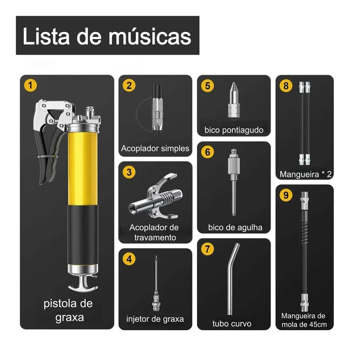 Bomba Engraxadeira Manual 8000psi Com Acessórios E Acoplador — imagem 2